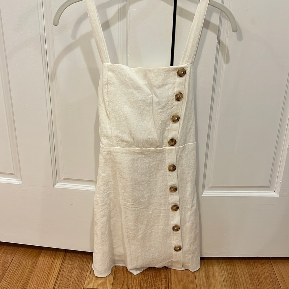 Favlux Fashion Button Front Tank Dress in White